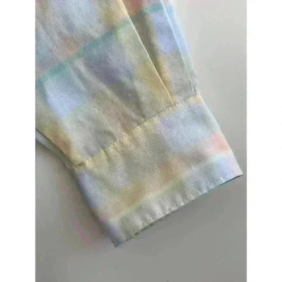 Diane von Furstenberg Vintage 80's Size 14 Button Up Yellow Plaid Retro Cool Fun - Picture 6 of 7